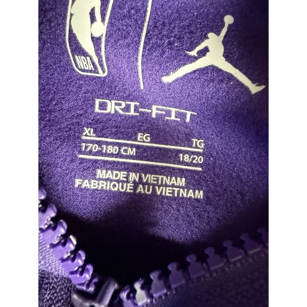 Charlotte Hornets Jordan Full Zip Basketball Jacket Hooded Purple Teal Youth XL